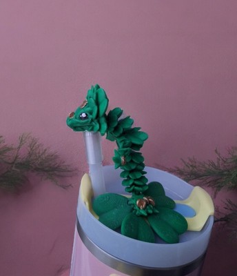 3d Printed Straw Cap Shamrock Clover Tadling Dragon Topper 8mm 10mm Tumbler