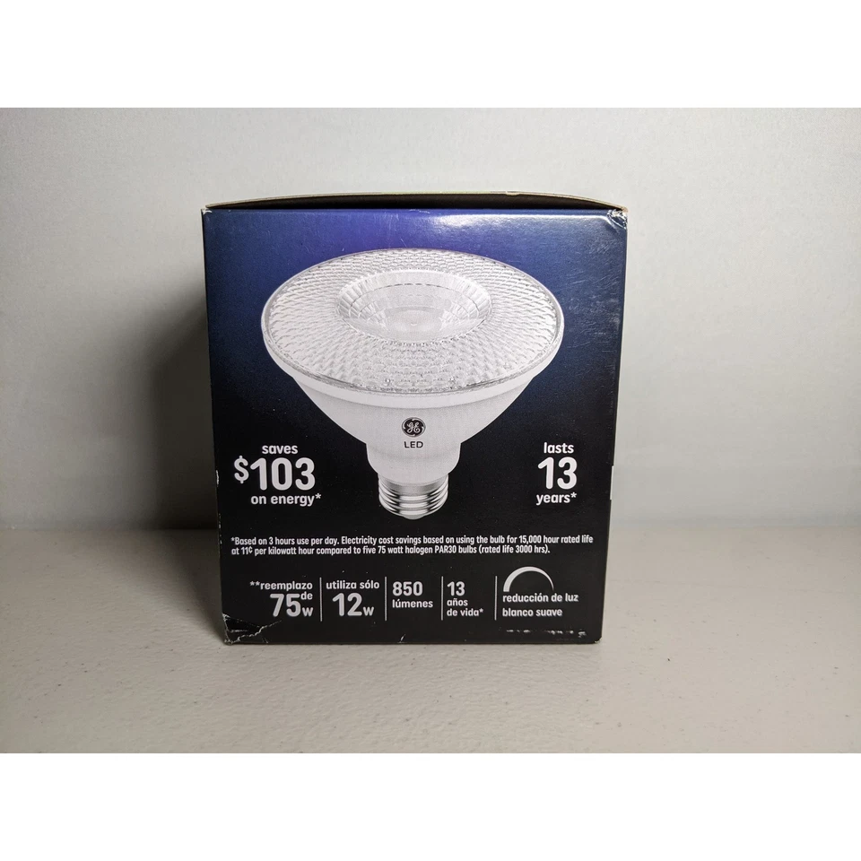 GE Soft White 12W Dimmable Outdoor LED Flood Light Bulb PAR30 Short Neck - Image 3 of 4