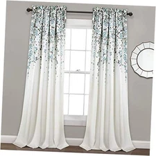  Weeping Flower Light 52"W x 84"L (Pack of 2) Blue & Gray Window Panels
