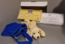 1999 Andrex Labrasor Puppy Dog Sophie Plush Soft Toy 8" Long DOB 19 Nov 1999 Box