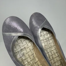 Vionic Spark Caroll Ballet Flats Metallic Pewter Lavender Womens 10 Leather Shoe