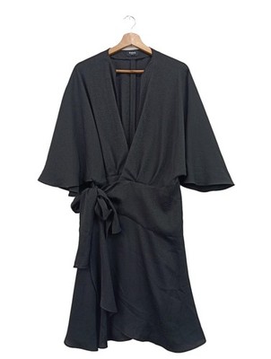 EMME Wickelkleid Damen Kleid Gr. DE 40 schwarz Casual-Look