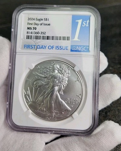 1oz American Eagle Silver Bullion Coin Medal Pure Fine US Liberty 2024 MS 70 NGC