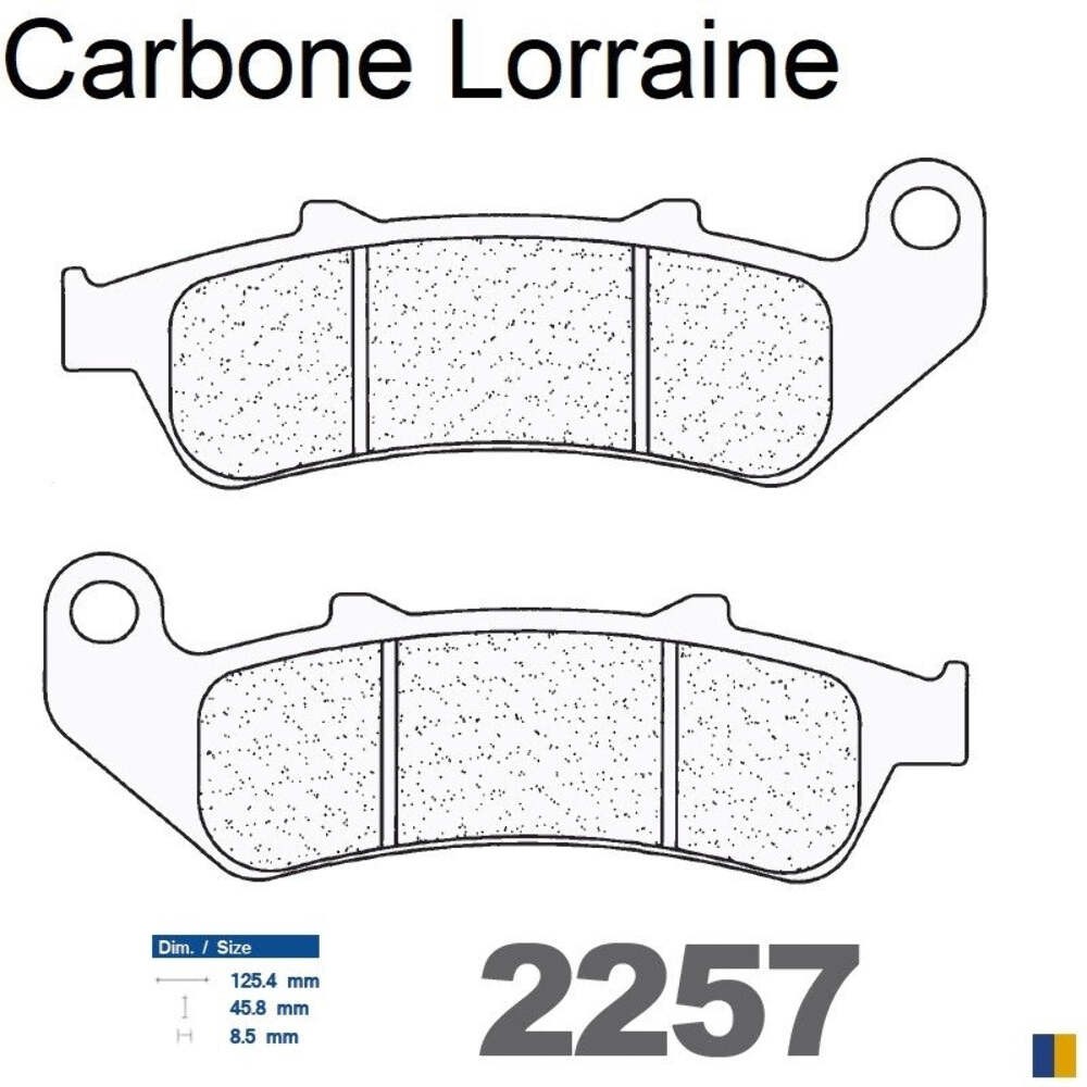 Plaquettes de frein Carbone Lorraine type 2257 RX3 en métal fritté pour moto