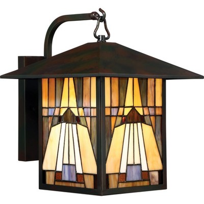 Quoizel TFIK8411VA Inglenook 14'' Tiffany Outdoor Wall Lantern in Valiant Bronze