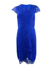Lauren Ralph Lauren Women's Scalloped Lace Dress (4, Sapphire) 194540237825
