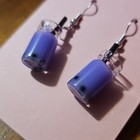 Purple Boba Tea Drink Shape Dangle Drop Earrings Silver Tone Hook Closure — photo 4