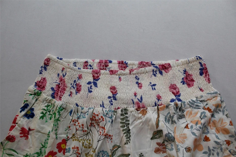 Pantalones elegantes para mujer Sacred Threads florales serenidad retazos AR8 blancos grandes/XL Foto 2 de 4