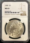 1890 Morgan SILVER Dollar NGC MS63-Choice GEM!