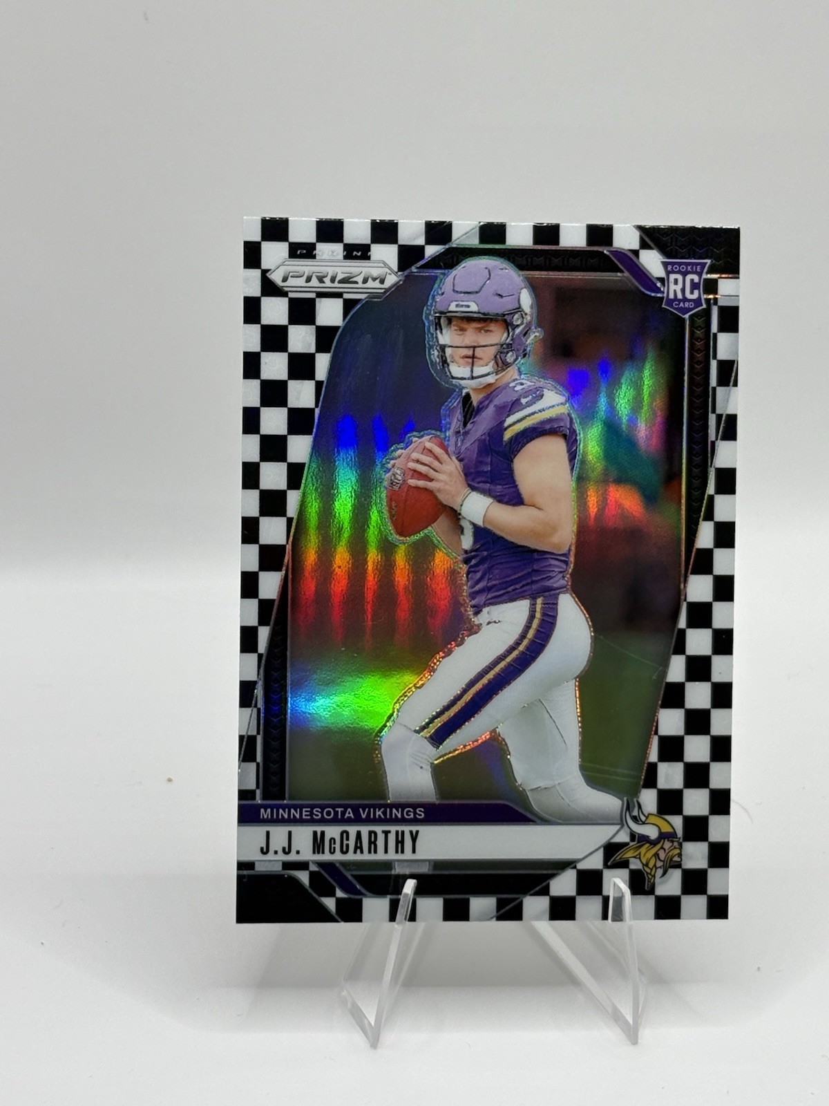 2024 Prizm JJ McCarthy RC Rookie #400 Black & White Checkerboard SSP 🔥 Vikings