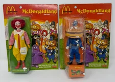 Vintage 1976 REMCO Ronald McDonald and Officer Big Mac Action Figures Carded