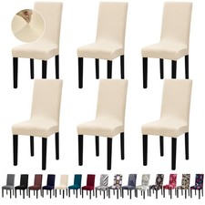 Chair Covers, Stretch Kitchen Dining Room Chair Covers Set of 6, Removable Wa...