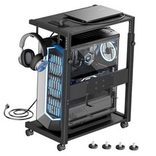 Computer Tower Stand - Adjustable PC Tower Stand CPU Holder Cart with