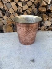 Vintage Hammered Copper Champagne Wine Cooler Ice Bucket