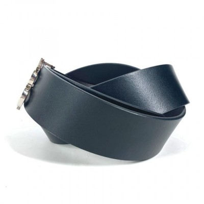 Burberry TB Logo Leather Belt Black x Silver hardware size  display picture 3