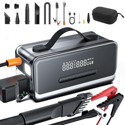 12 in 1 Portable Cordless Tire Inflator Air Compressor with Jump Starter |