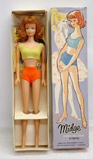 Vintage 1962 MIDGE Doll No. 860 Redhead Barbie's Best Friend w/Box and Brochure