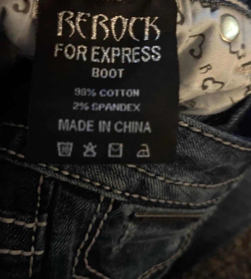 Be Rocks For Express Women's Blue  Bootcut Jeans Sz 2long NWOT Low Rise Y2K - Image 4 of 4