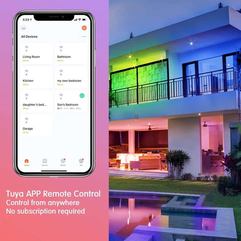 Smart Light Bulbs, RGBCW Wifi Color Changing Led Bulbs, Smart Bulbs That Work wi - Image 3 of 4