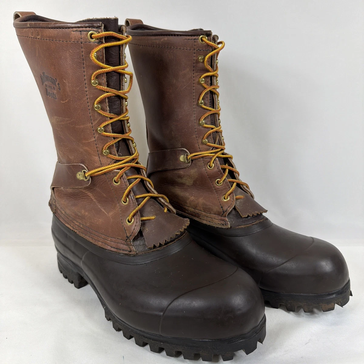 Vintage Kamik Pac Boots Mens 10 Waterproof Rubber Duck Winter Snow Suede Canada KAMIK men main image 2