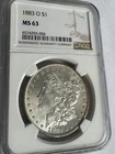 1883-O Morgan Silver Dollar MS63 NGC #056