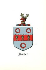 *Super blason généalogie écusson familial draper blason, aurait fière allure encadré !