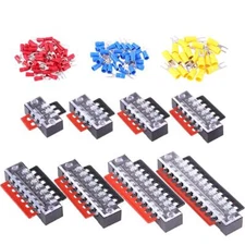 Terminal Block Set 124Pcs Multiple Positions with Insulated Fork Wire Connectors