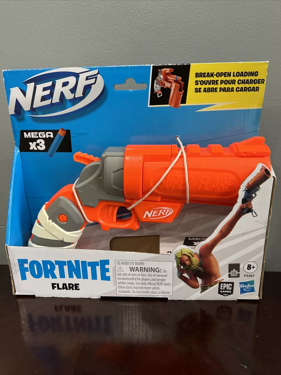 NERF Fortnite Flare Dart Blaster, Break-Open Loading, Includes 3