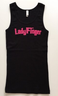 Badass Women's LadyFinger Gun Image Tank Top. Black/Pink Logo. Go 2nd Amendment!