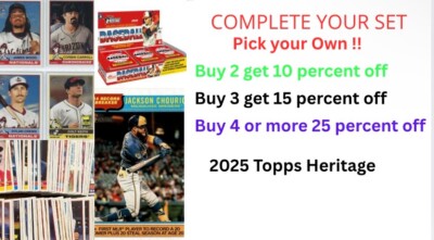 2025 Topps Heritage Baseball Singles #251-400 You Pick Complete Your Set