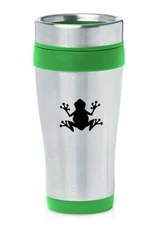 Stainless Steel Insulated 16oz Travel Mug Coffee Cup Frog