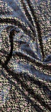 Navy Multicoloured Ditsy Floral Chinese Brocade Fabric 58'' PRICE PER METER