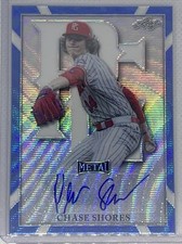 2021 LEAF PERFECT GAME METAL BLUE WAVE CHASE SHORES AUTO # 1/10