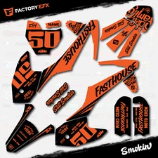 Black Orange Smokin Racing Graphics Kit fits 16-21 KTM 50sx 50 sx Decal Sticker