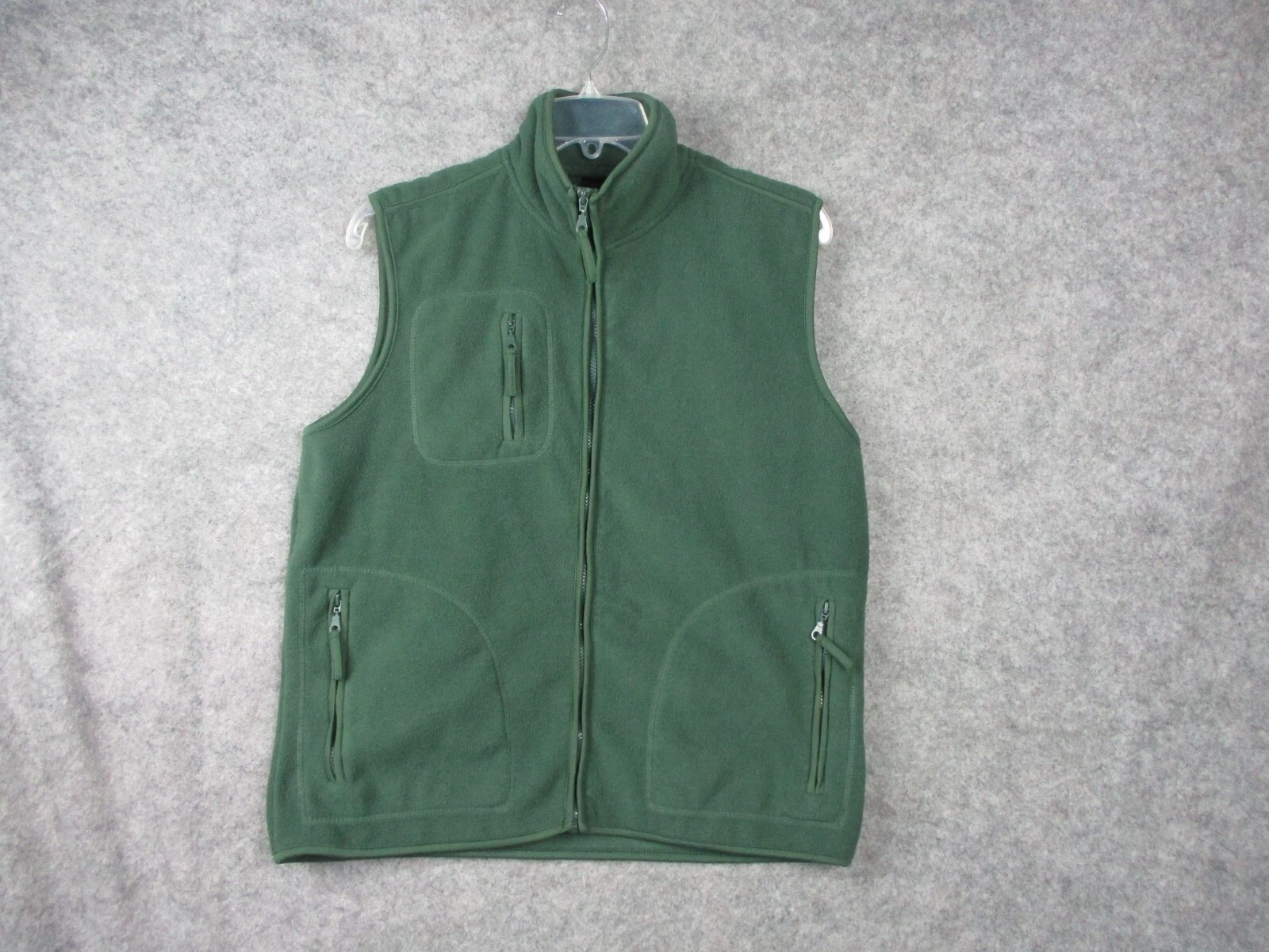 Sols Norway Vest Men Large Green Fleece zip Front Pocket Outdoors Hiking Warm