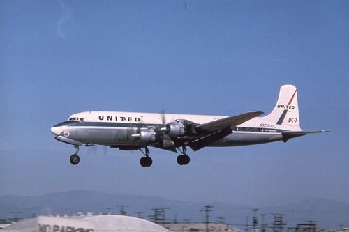 United Air Lines Douglas DC-7 old colors N6308C LAX - Duplicate 35mm ...