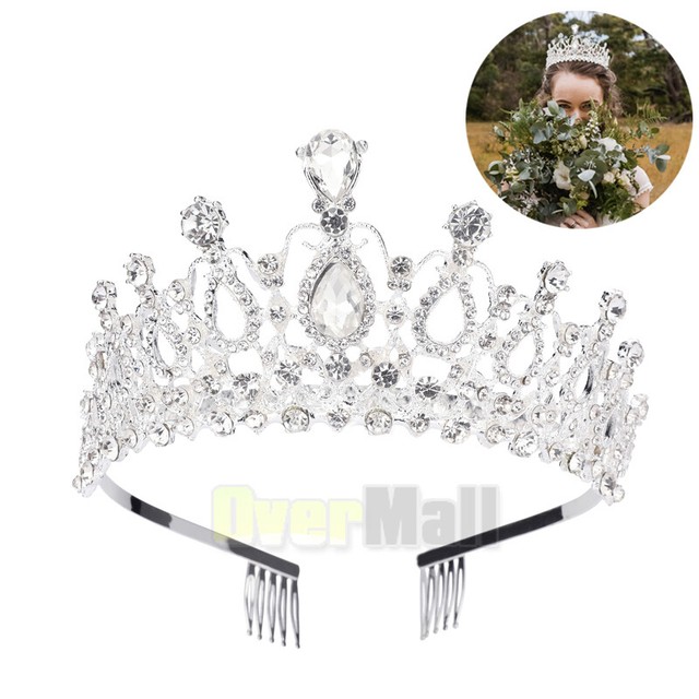 Vintage Princess Tiara Rhinestone Wedding Crown Bridal Hair