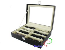 Brillenkoffer Brillendisplay Brillenst&auml;nder f&uuml;r 8 Brillen Kunstleder SKW95