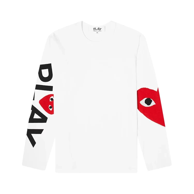 NEW Comme des Garçons PLAY Logo Long-Sleeve T-Shirt 'White