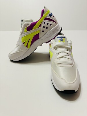 Reebok Pyro Sneakers White/Violet/Neon Yellow Brand New unisex mens 7.5 womens 9
