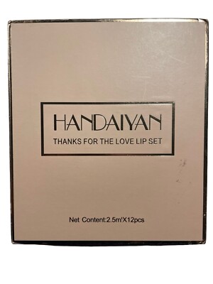 Handaiyan Thanks For The Love Lip Set, 12 Color Matte Lipsticks, 2.5 ml each