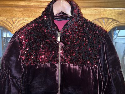 Anthropologie Maeve Vera Sequin & Velvet Puffer Jacket  display picture 1