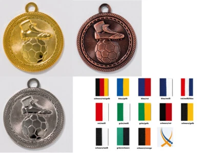 THOST Fußball Medaillen mit persönlichem Wunschtext Ø 50 mm | für Sieger und Gewinner