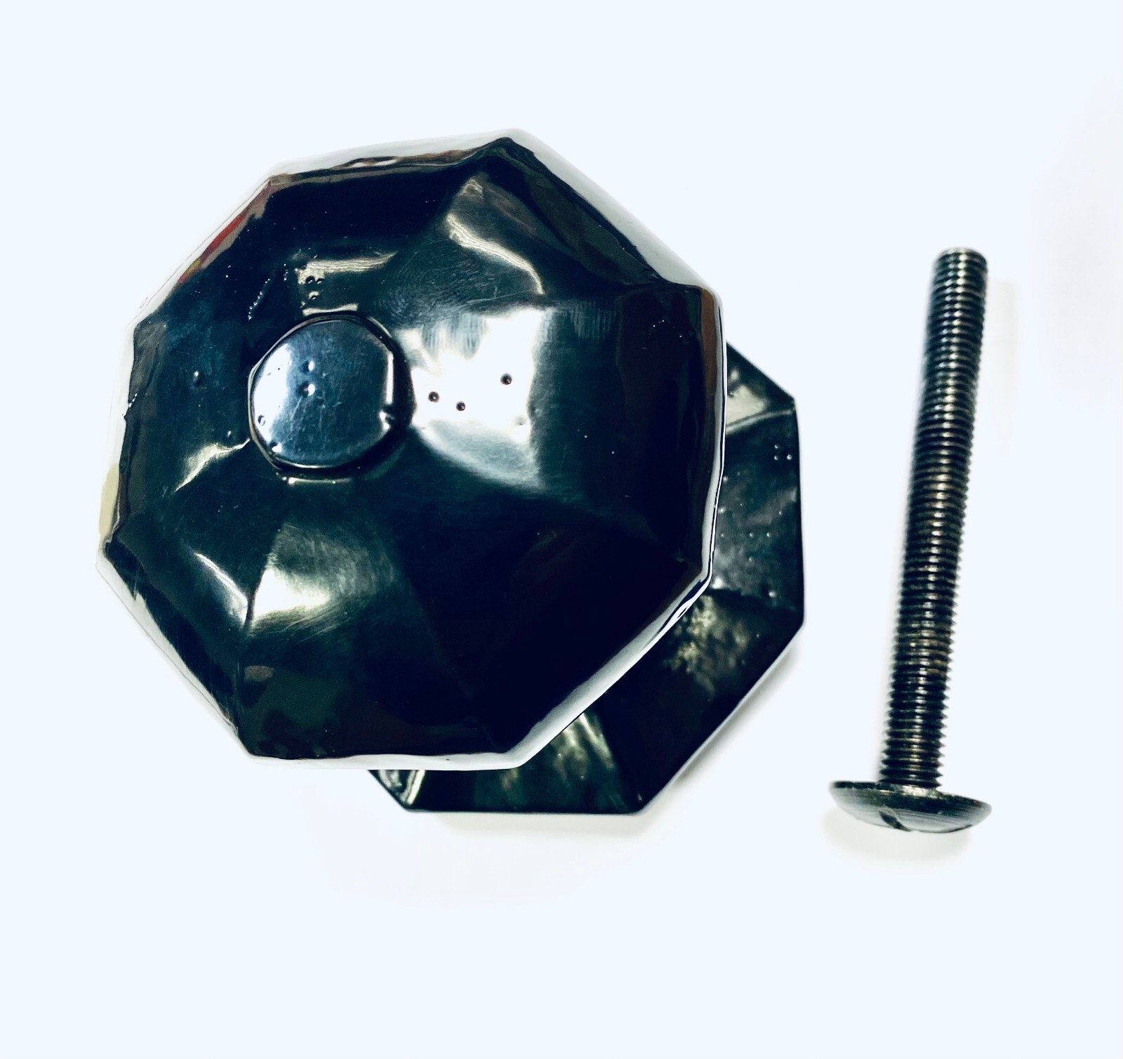 B&Q -  Black Octagonal Centre Door Knob - Image 2
