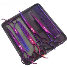 Dog Grooming Scissors Set 440C 8" Pet Straight Shears Thinning Curved Shears New