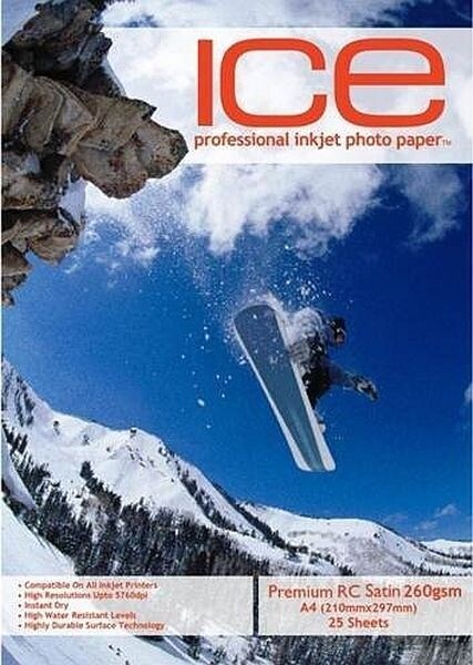 ICE Premium Archival Satin Photo Paper, 260gsm A4 - 25 Sheets