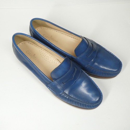 Cole Haan Blue Leather Penny Loafers Womens 8 - Picture 2 of 13
