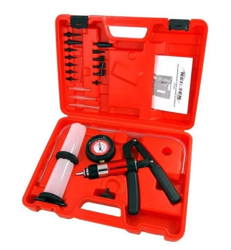 Hand Held Vacuum Pump Test Brake Bleeding Car Garage Tool Kit Bleeder Set CT3258
