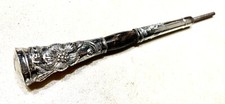 Vintage Antique Victorian Silver Horn Parasol Umbrella Walking Stick Cane Handle
