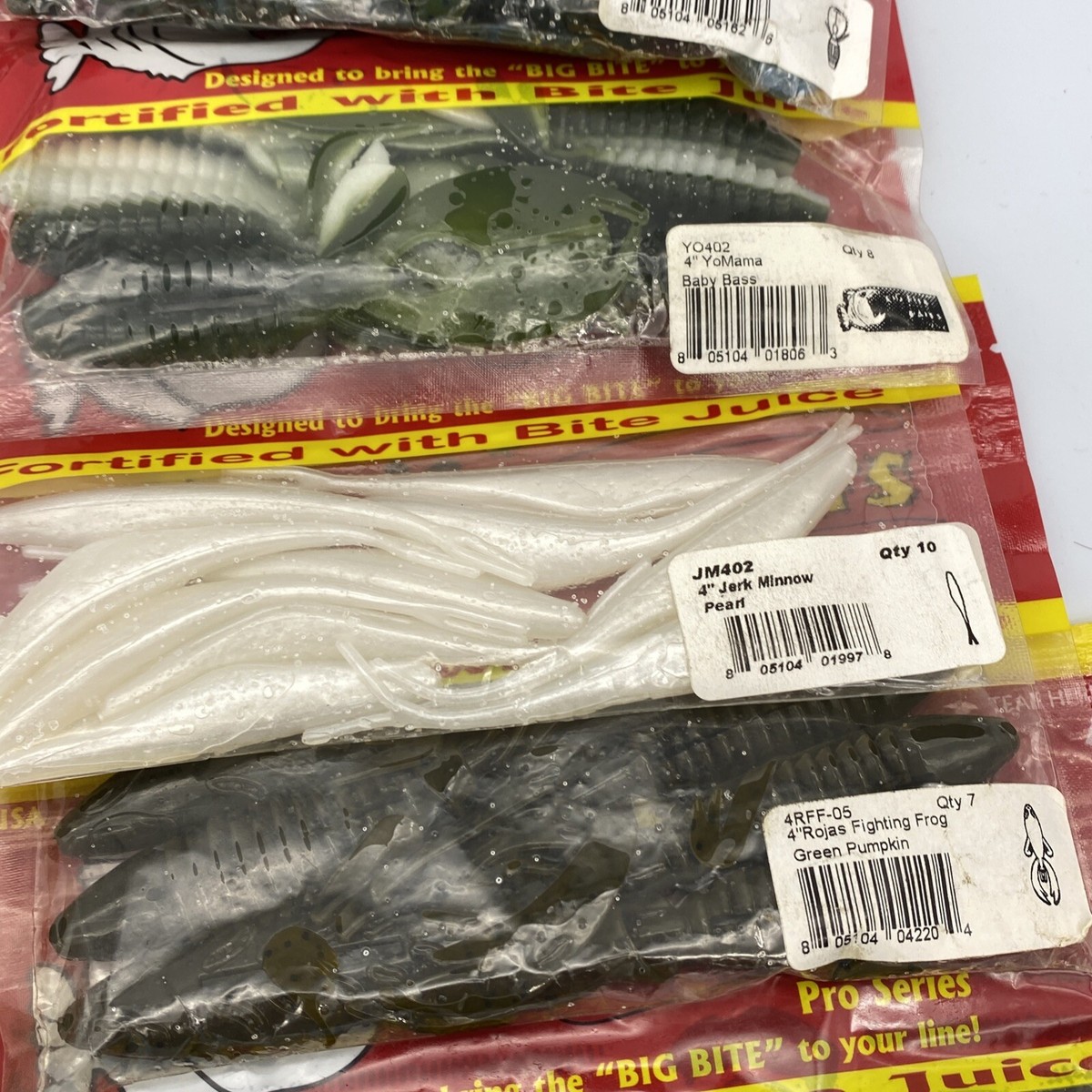 big bite baits tackle box of senkos Big Bite Baits Bass Plastics Creature Bait Senko Chunk Worm Grubs (30 Bag  Lot!)